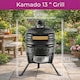 image 6 of Kamado 13" Ceramic BBQ Grill Smoker Charcoal Cooking Oven Portable