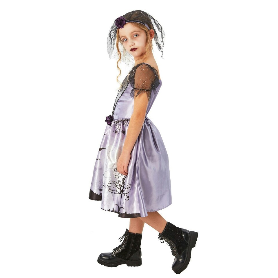 image 1 of Rubies Girls Gothic Bride Costume - Purple - 7-8 Years 7