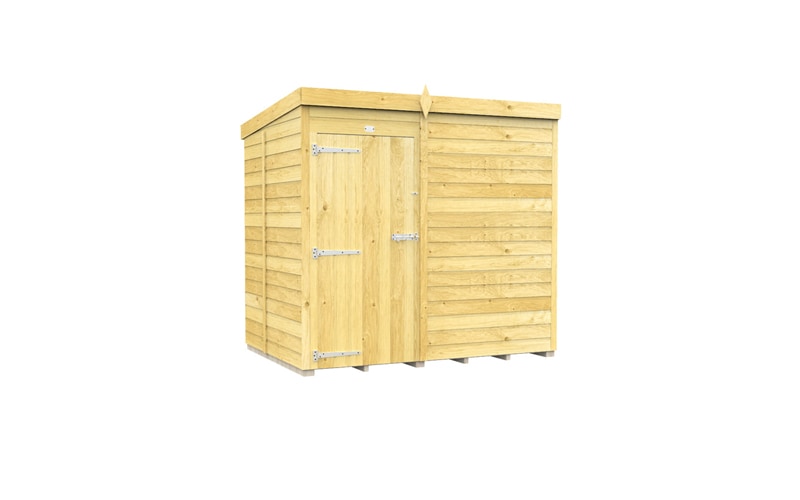 7 x 5 Feet Pent Shed - Single Door Without Windows - Wood - L147 x W214 x H201 cm