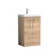 image 1 of Balterley Contemporary Bathroom Floor Standing 2-Door Vanity & Basin | Brown | Bleached Oak | 850 x 510 x 395mm