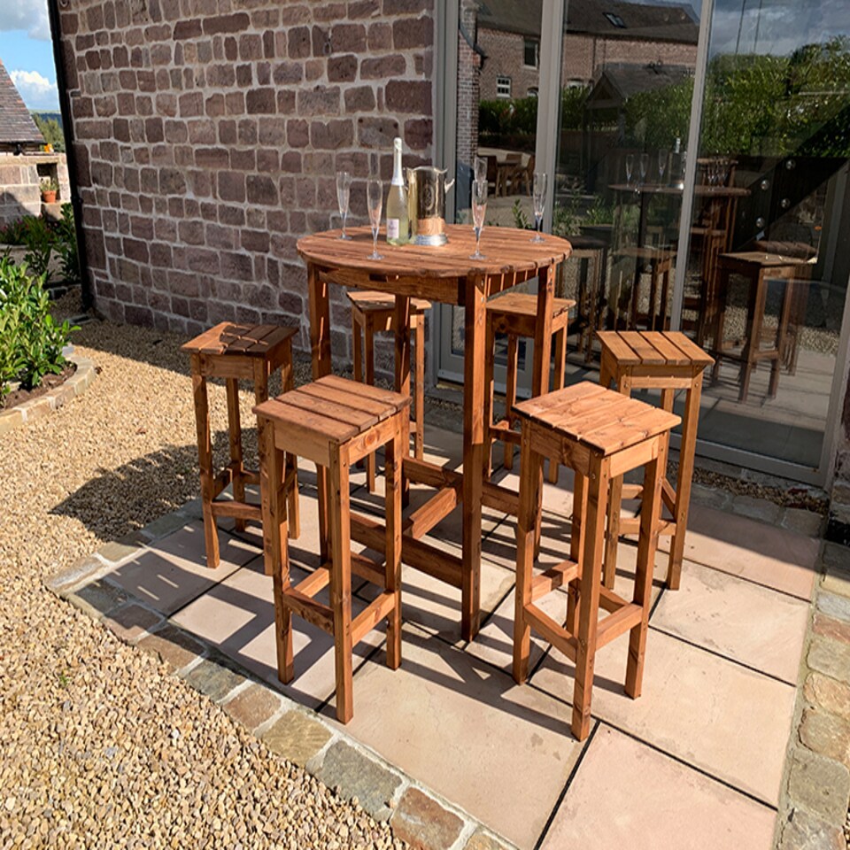 image 1 of Alfresco Bar Set Six Seater - L200 x W200 x H110 - Redwood