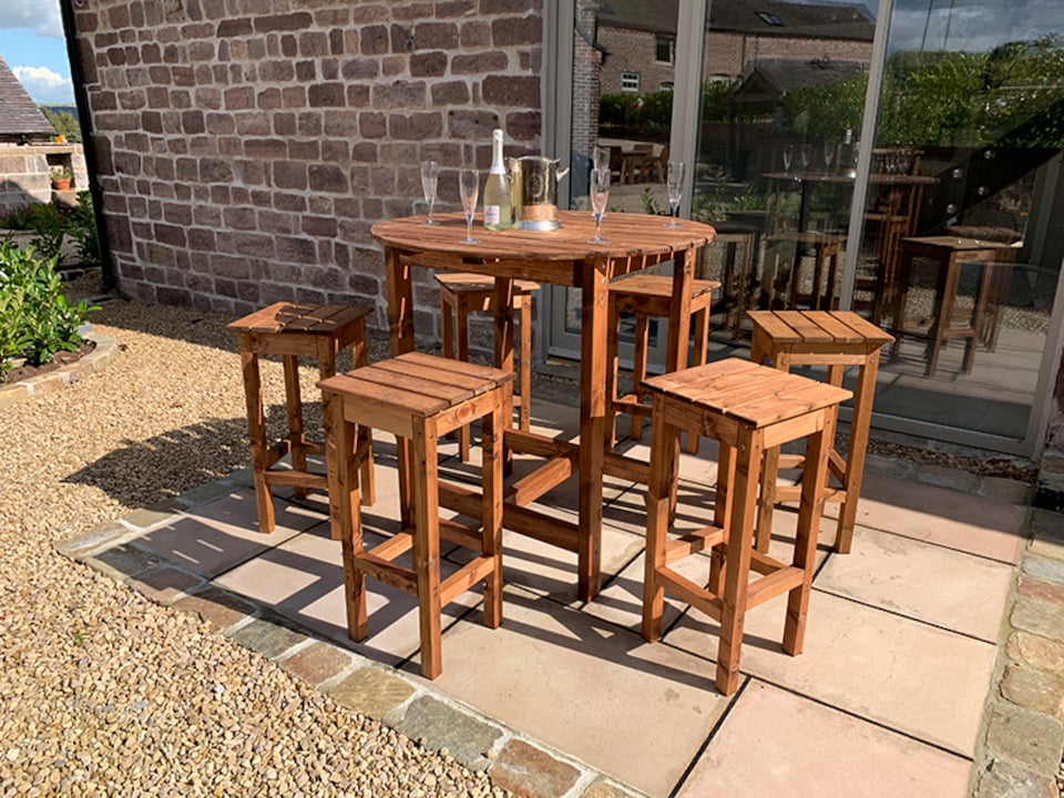 image 1 of Alfresco Bar Set Six Seater - L200 x W200 x H110 - Redwood