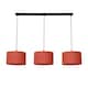 image 4 of ValueLights Reni Rust Drum Shade 3 Drop Bar Matte Black Diner Ceiling Light with LED Bulbs Black