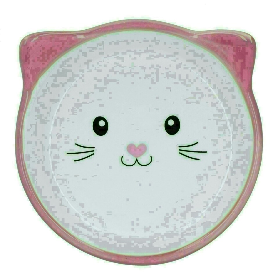 Pink Polka Cat Face Bowl Cat Kittens Small Food Water Bowl 15cm/300ml Pink