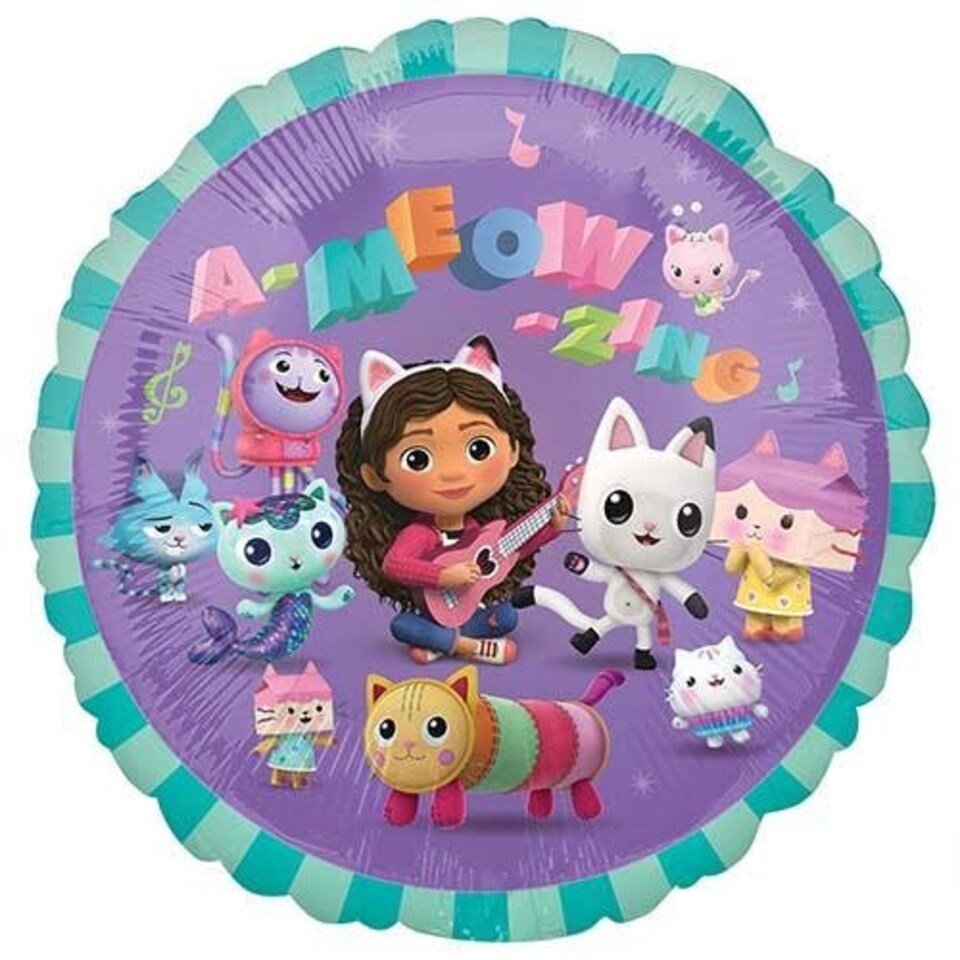 image 1 of Gabby's Dollhouse Round Foil Helium Balloon 46cm / 18 in Purple