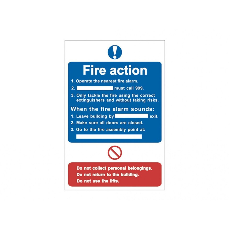 Scan Fire Action Procedure - Pvc Sign 200 X 300mm - Multi Colour - 200 x 300mm