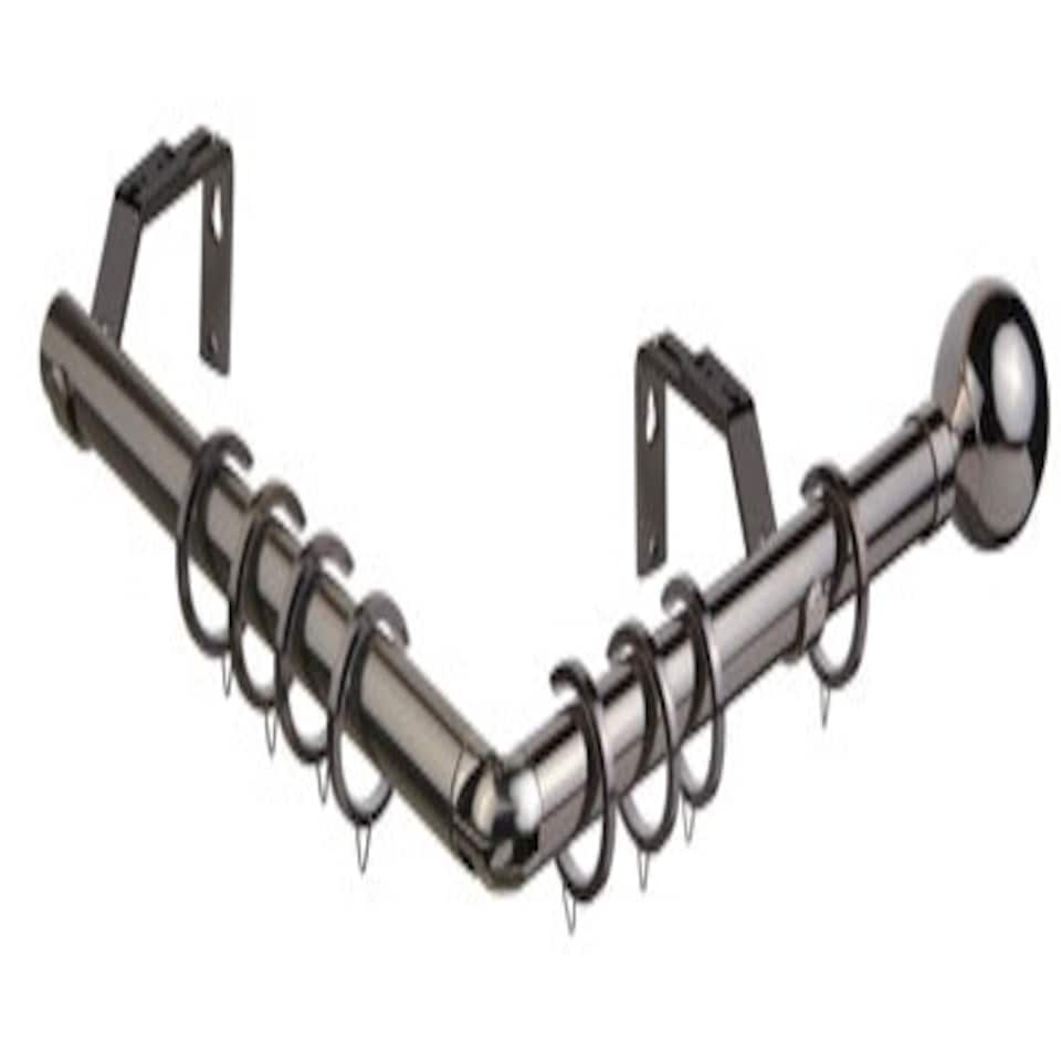 image 1 of 28mm 475cm Ball End Polished Graphite Eyelet Bay Pole Set 475cm Grey | Grey