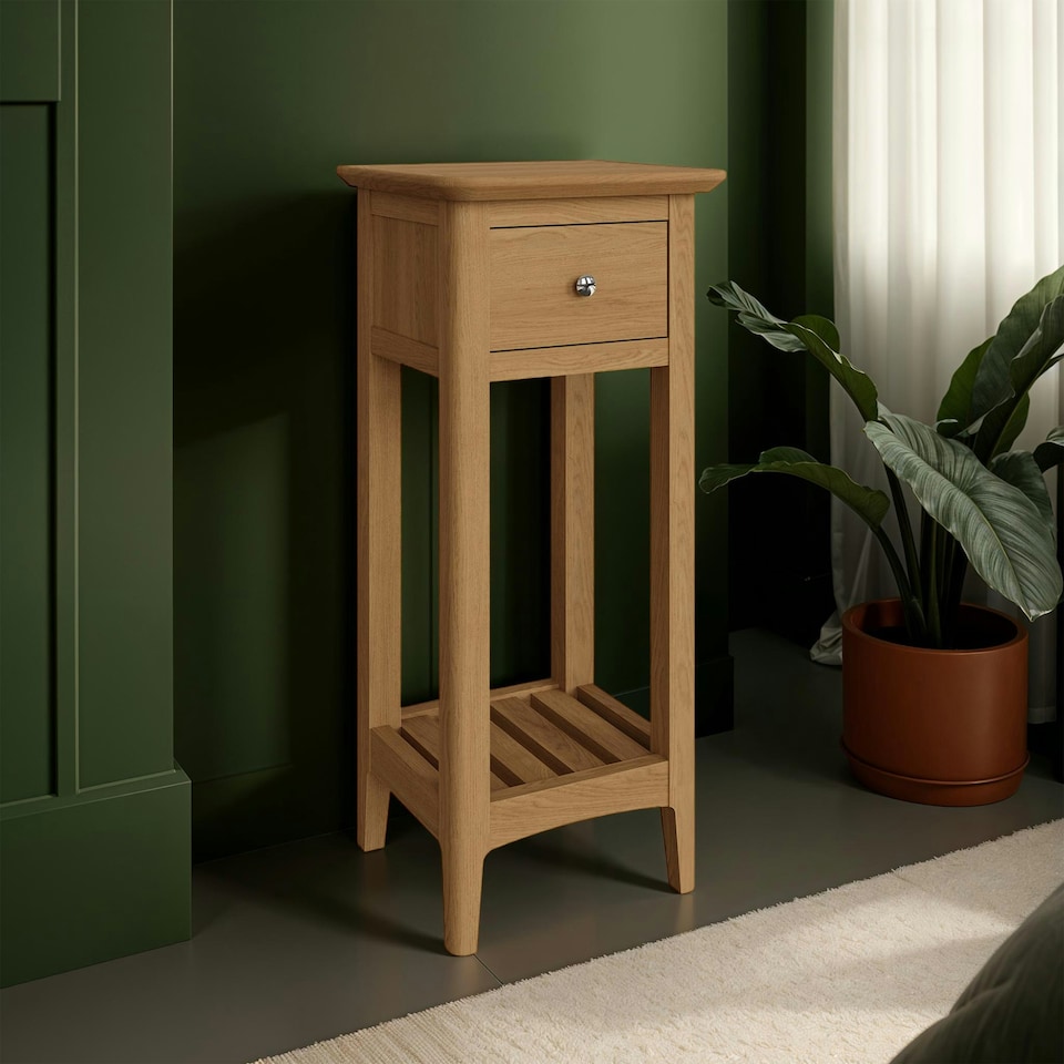 image 1 of Newark Ash 1 Drawer Telephone Table Brown
