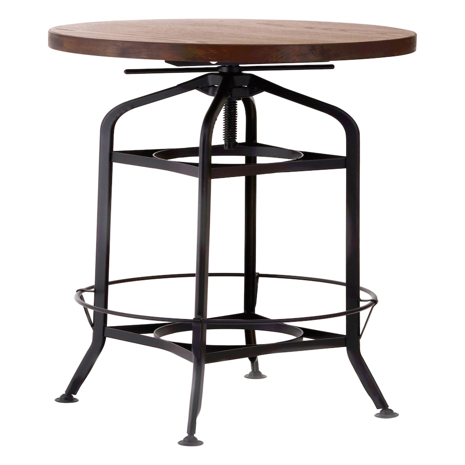 image 1 of Interiors by Premier New Foundry Walnut And Black Metal Bar Table Brown