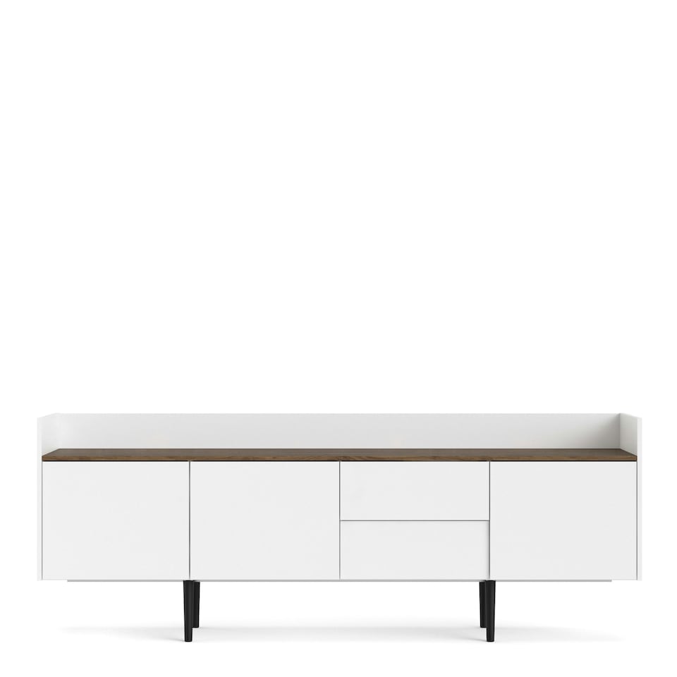 image 1 of Unit Sideboard 2 Drawers 3 Doors in White and Walnut