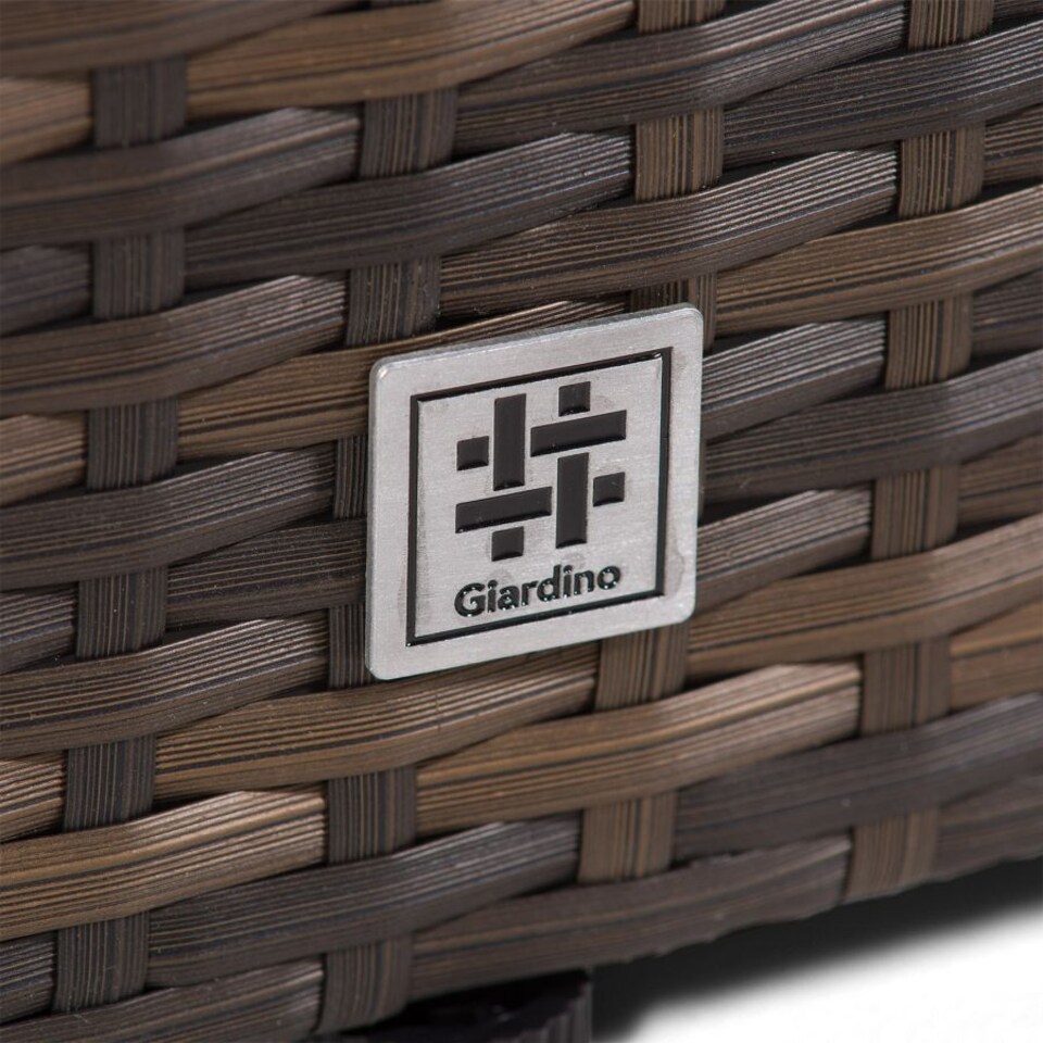 image 1 of Savannah Rectangle 8 Seat Rattan Dining Set Ice Bucket Drinks Cooler | Brown | Brown