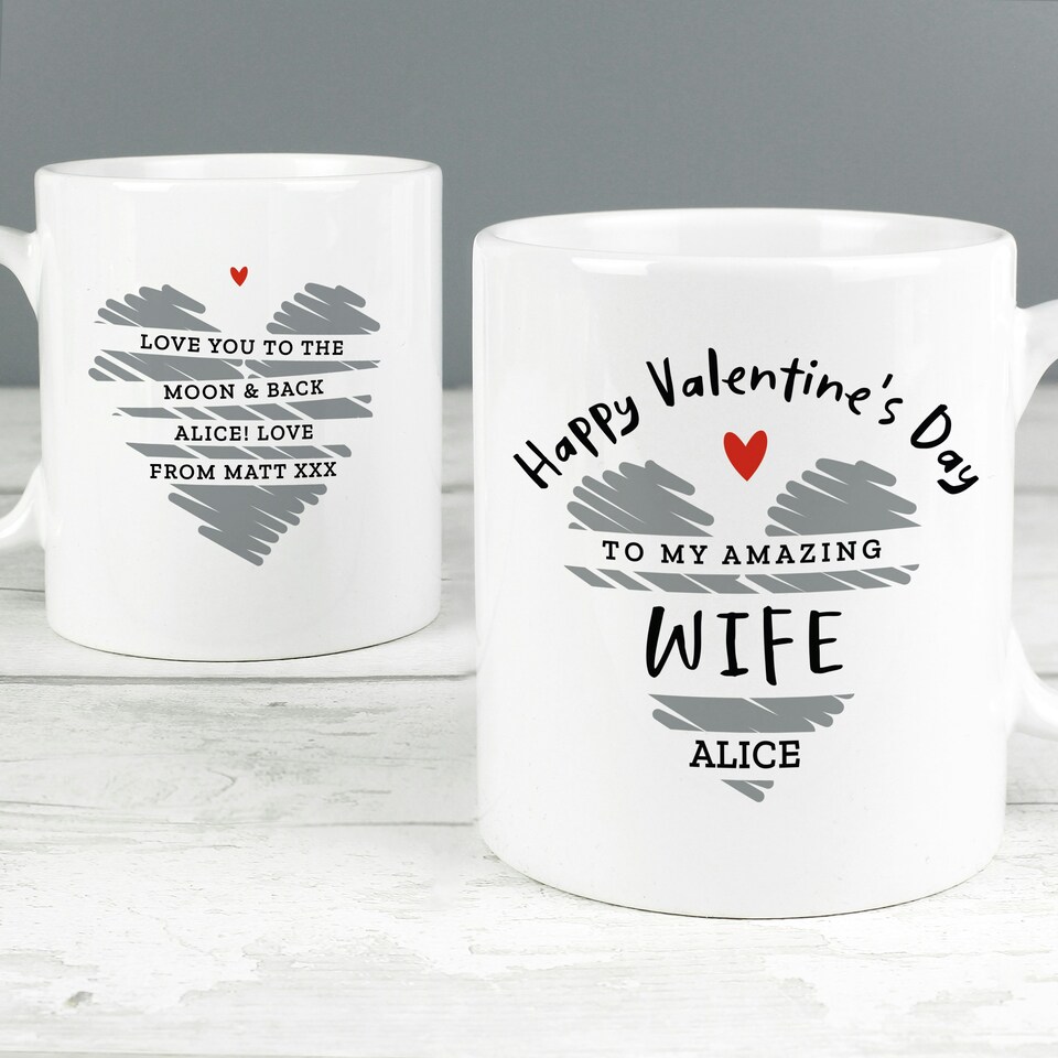 image 1 of Personalised Happy Valentine's Day Mug White