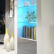 image 4 of Display Cabinet Bookcase Sideboard Storage Cabinet Cupboard Grey High Gloss LED 170cm