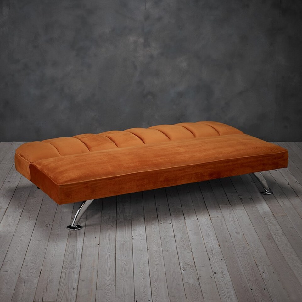 image 1 of Brighton Sofa Bed - Velvet - L85 x W180 x H76 cm - Orange