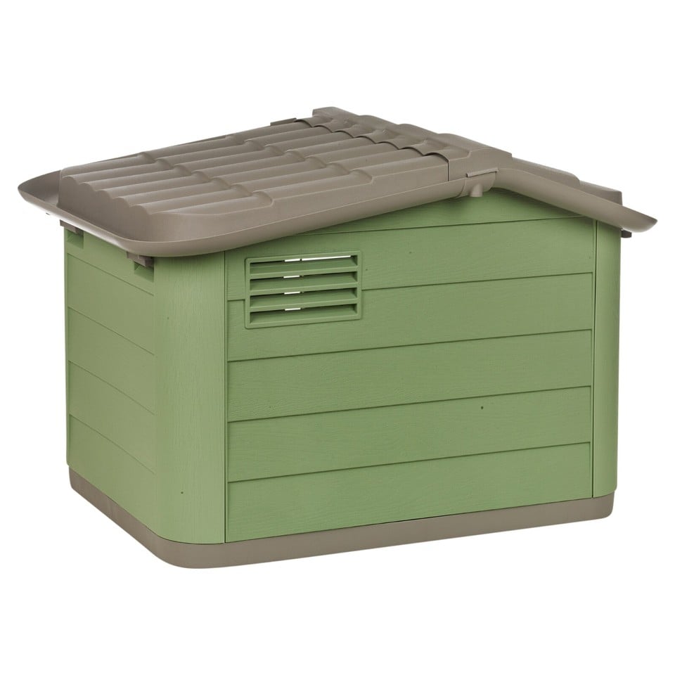 image 1 of URBNLIVING Plastic Dog House Outdoor Pet Kennel Shelter | Multi | Green | S | 1