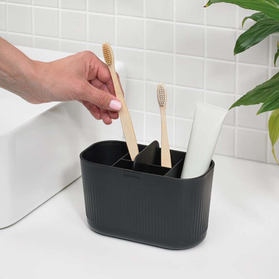 image 1 of ReBorn Recycled Large Bathroom Caddy Black