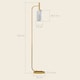 image 5 of HOMCOM Floor Lamp for Living Room with Glass Lampshade, Modern Standing Lamp with Foot Switch for Bedroom, Bulb not Included, Gold Tone