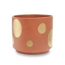 Interiors by Premier Gold Speckled Ceramic Planter, Modern Large Ceramic Garden Pot for Home, Ceramic Pots for Indoor Plants Gold
