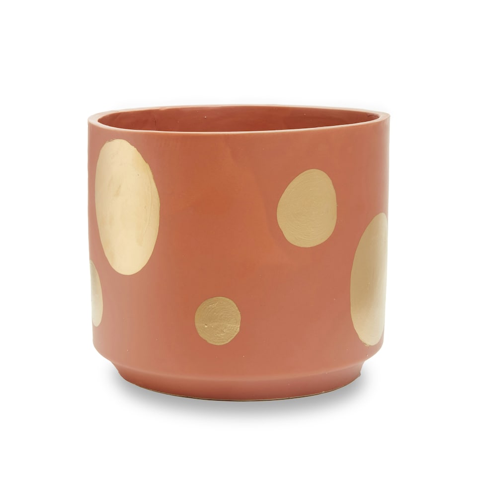 image 1 of Interiors by Premier Gold Speckled Ceramic Planter, Modern Large Ceramic Garden Pot for Home, Ceramic Pots for Indoor Plants Gold