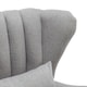 image 3 of Living and Home Modern Wingback Armchair and Ottoman - Grey
