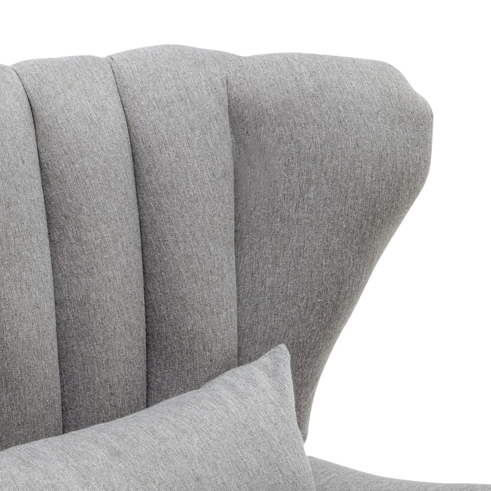 image 1 of Living and Home Modern Wingback Armchair and Ottoman - Grey