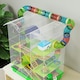 image 8 of PawHut 5 Tiers Hamster Cage Animal Travel Carrier Habitat, Green