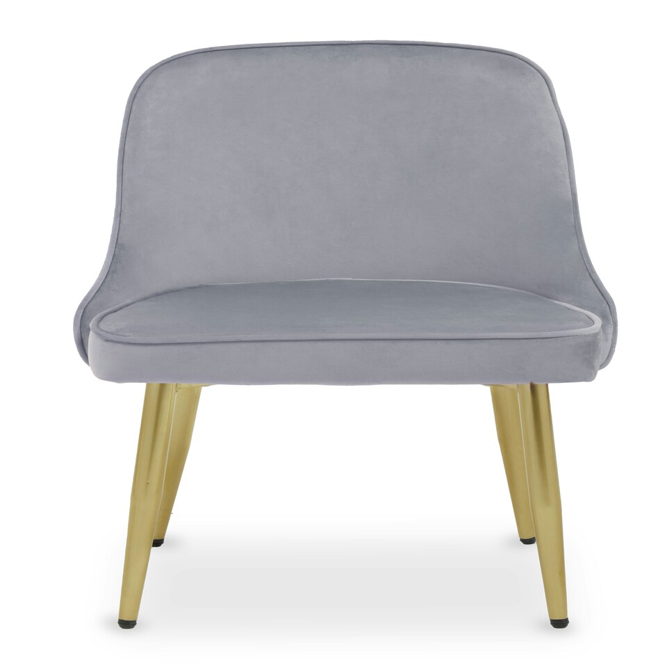 image 1 of Interiors by Premier Grey Velvet Dining Chair, Mid-Century Modern Grey and Gold Velvet Dining Chairs, Luxury Dining Chair