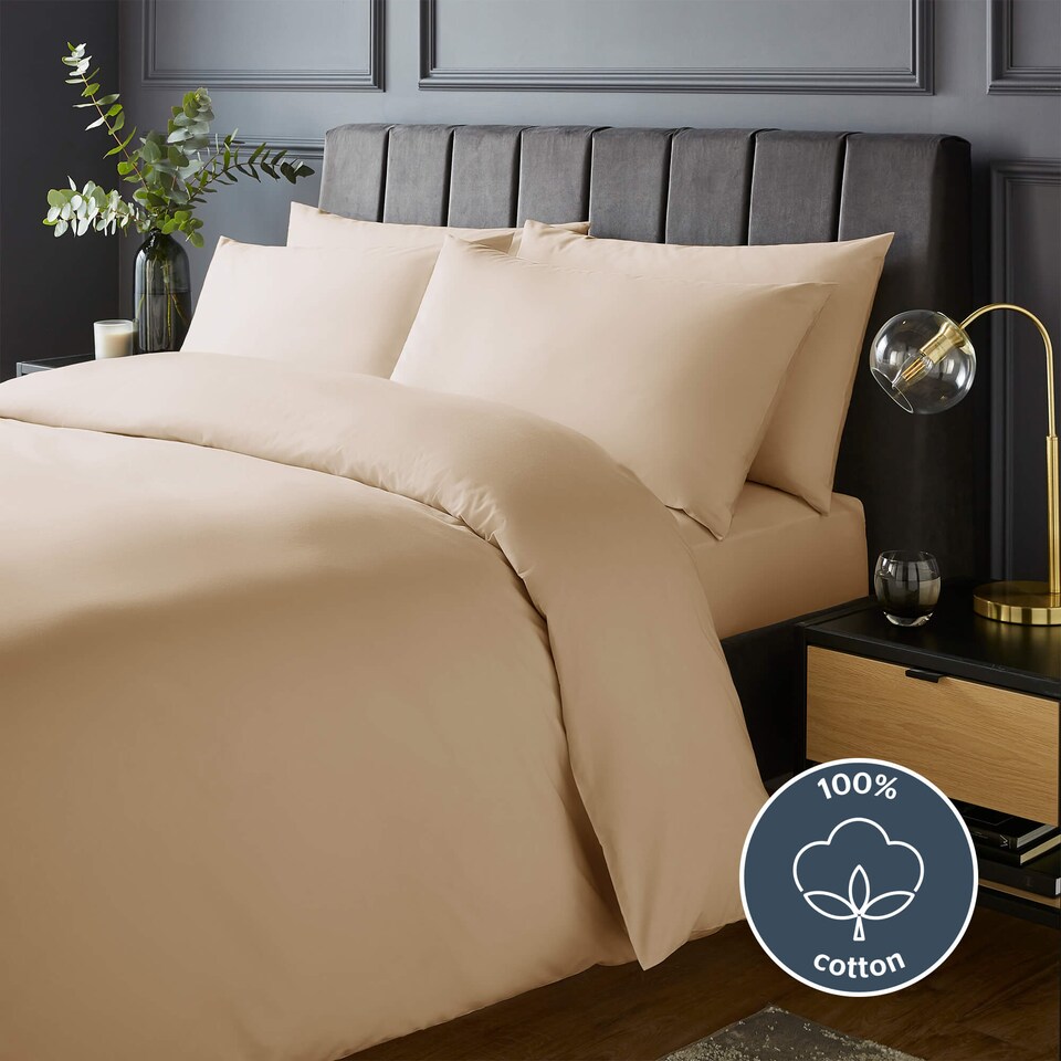 image 1 of Silentnight Pure Cotton Duvet Cover Set, Natural