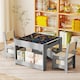 image 3 of COSTWAY Kids Table & Chairs Set 4 in 1 Toddler Table Grey