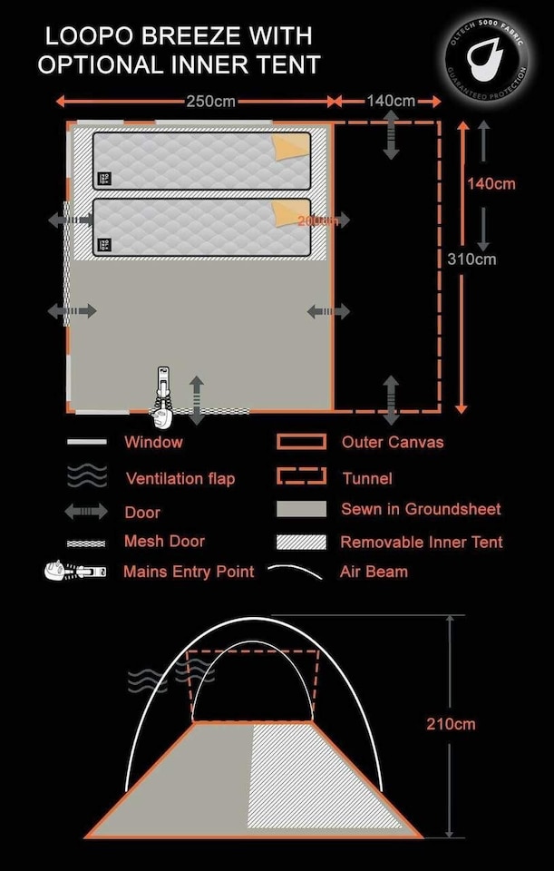 image 1 of Loopo Breeze Awning 2 berth Inner tent