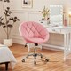 image 2 of Yaheetech Tufted Leisure Office Chair  Adjustable Height Pink