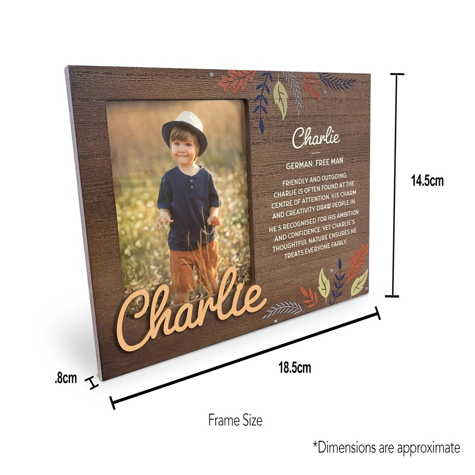 image 1 of History & Heraldry Pre-Personalised Kids Wooden Picture Frame - Jacob