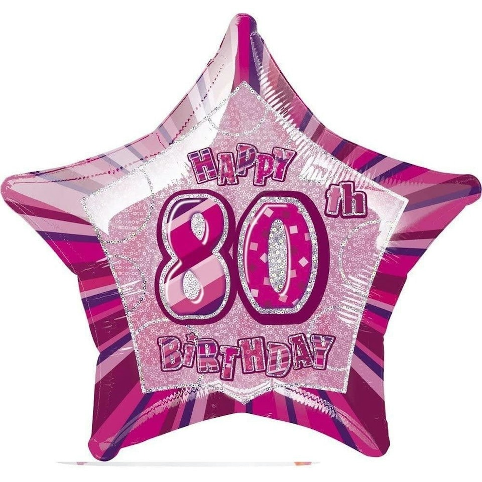 Unique Party Glitz 80th Foil Balloon - Pink - One Size
