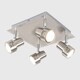 image 3 of ValueLights Touch Square Brushed Silver Spotlight and Cool White Bulb