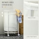 image 5 of HOMCOM 100L Round Laundry Hamper with Wheels for Bedroom Bathroom Cream White