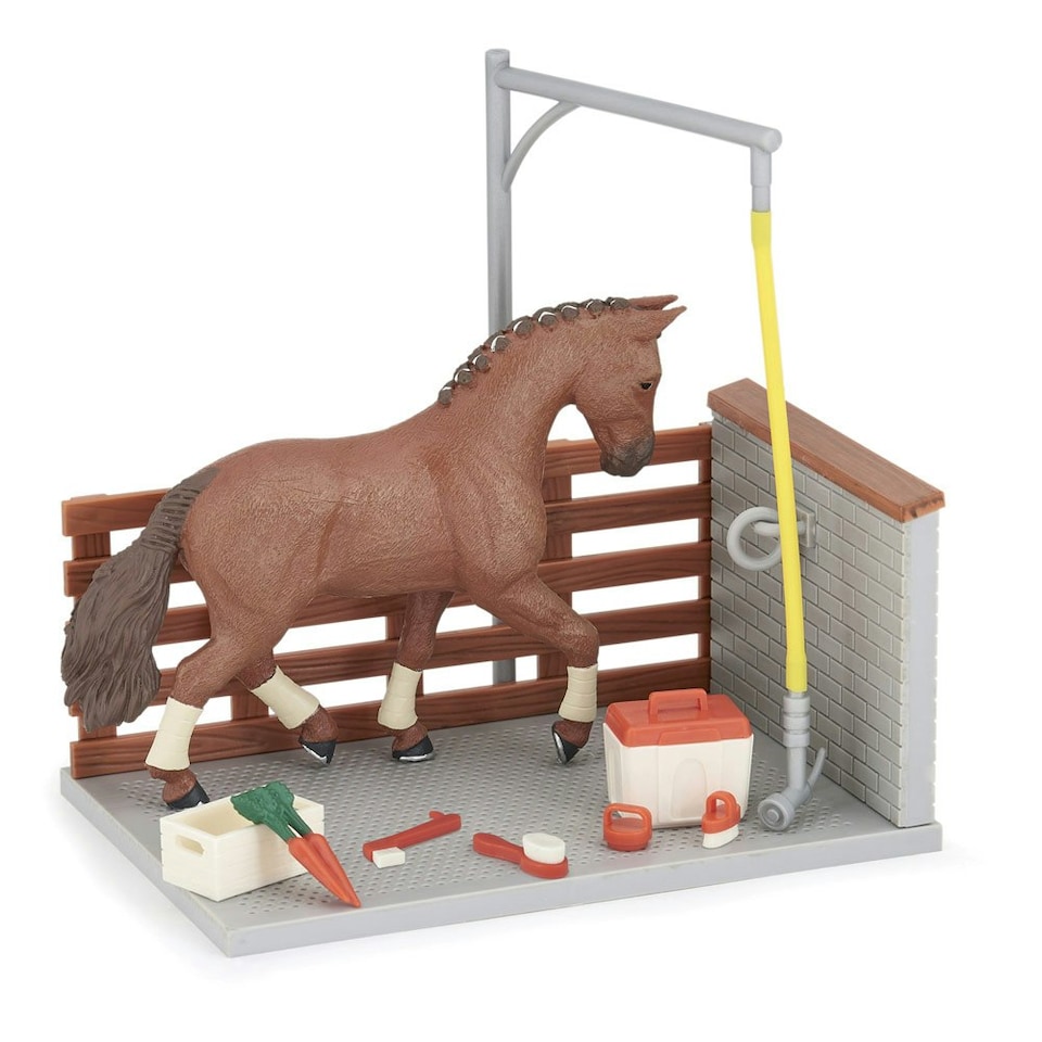 image 1 of PAPO Horses and Ponies Wash Box and Accessories Toy Playset