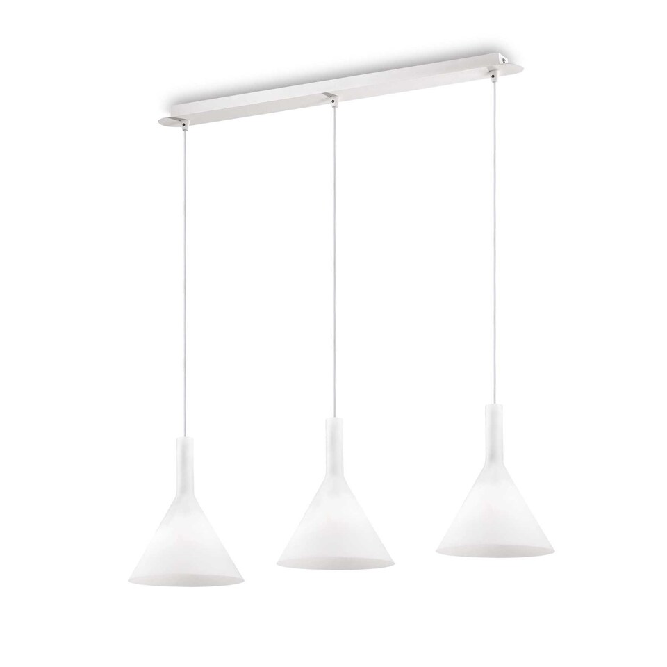 Cocktail 3 Light Hanging Ceiling Pendant Light White, E14