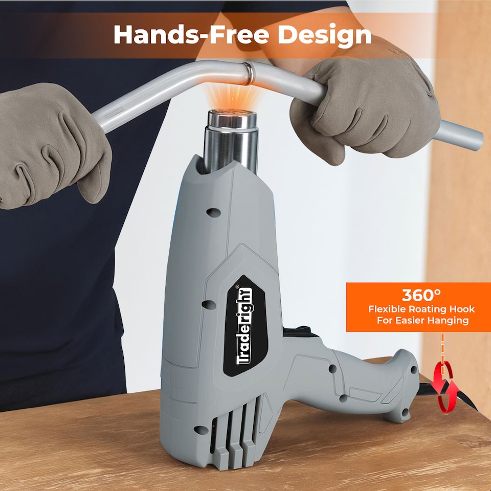 image 1 of Traderight 2000W Heat Gun Hot Air Blower Dual Temperature Paint Remover with 4 Nozzles