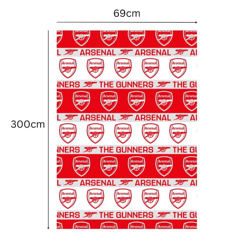 image 1 of Arsenal FC 3m Roll Wrapping Paper