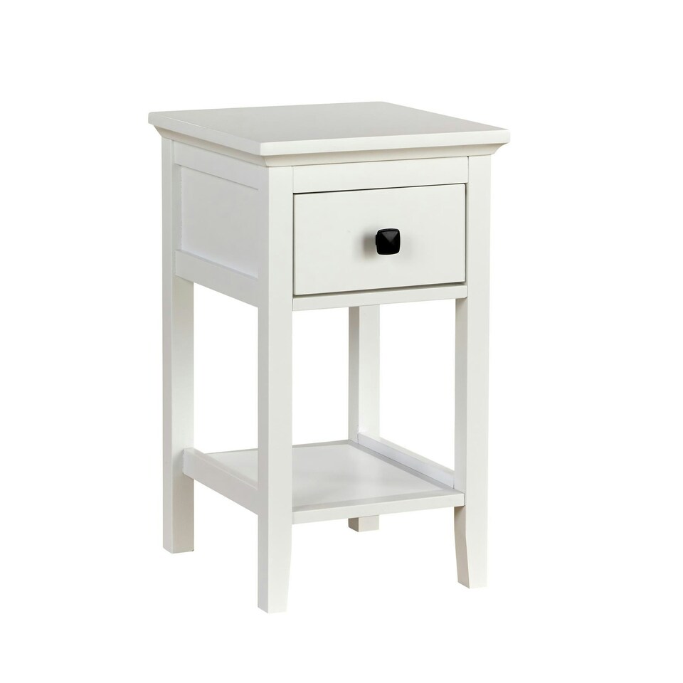 image 1 of 1 Drawer Bedside Table White Nightstand Mdf Bedroom Furniture Compact 55Cm High