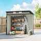 image 8 of Outsunny 6.3 x 4.3FT Garden Shed, Galvanised Metal Shed, Easy to Assemble, Outdoor Tool Storage Shed with Pent Roof, Lockable Door and 2 Vents, Grey | Grey | 1