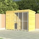 image 4 of 10ft X 6ft Dog Kennel and Run Full Height with Bars - Wood - L178 x W302 x H201 cm