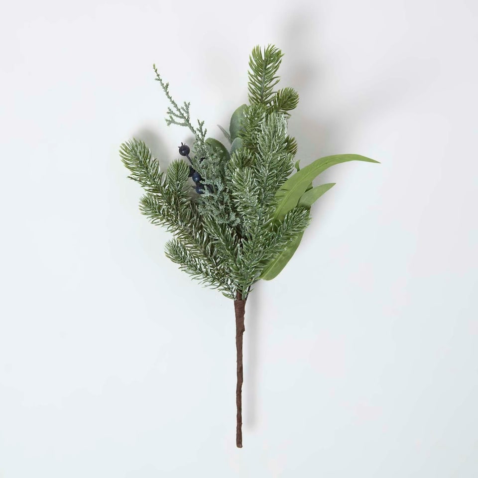 image 1 of Homescapes Artificial Large Blueberry Stem, 45 cm