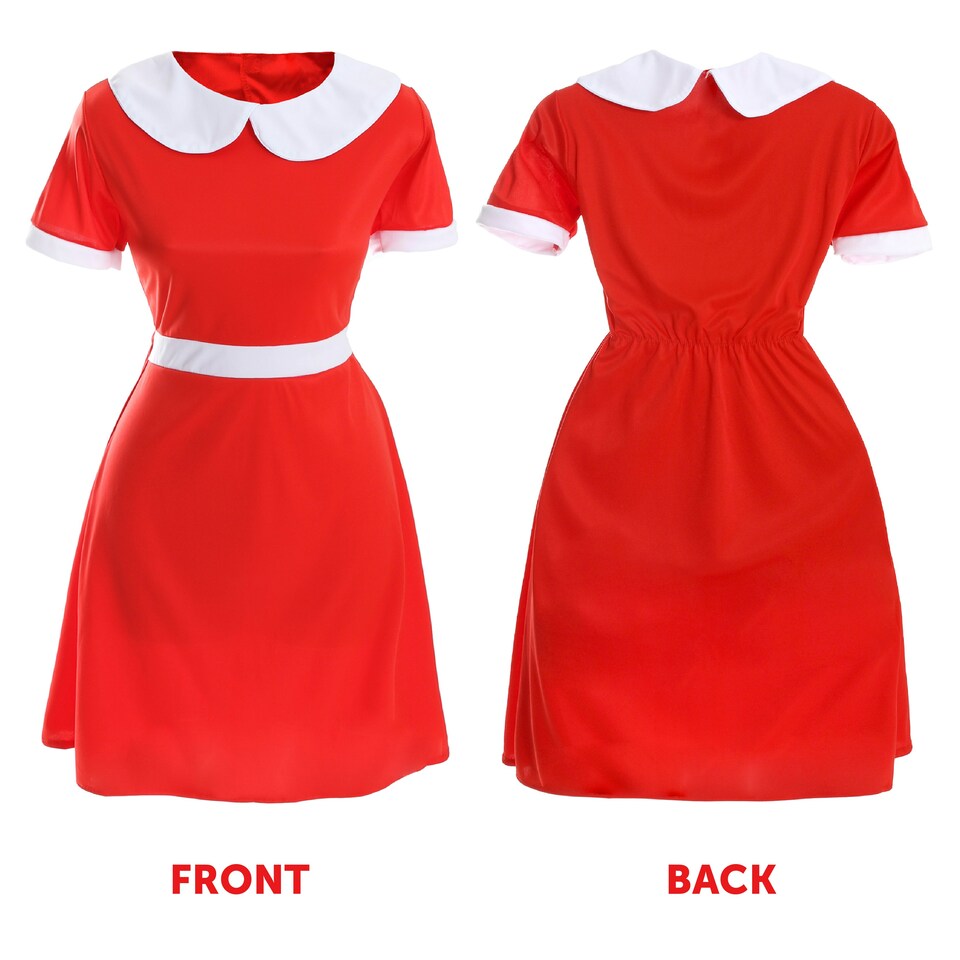 image 1 of Orphan Dress Red with a White Collar Red | M