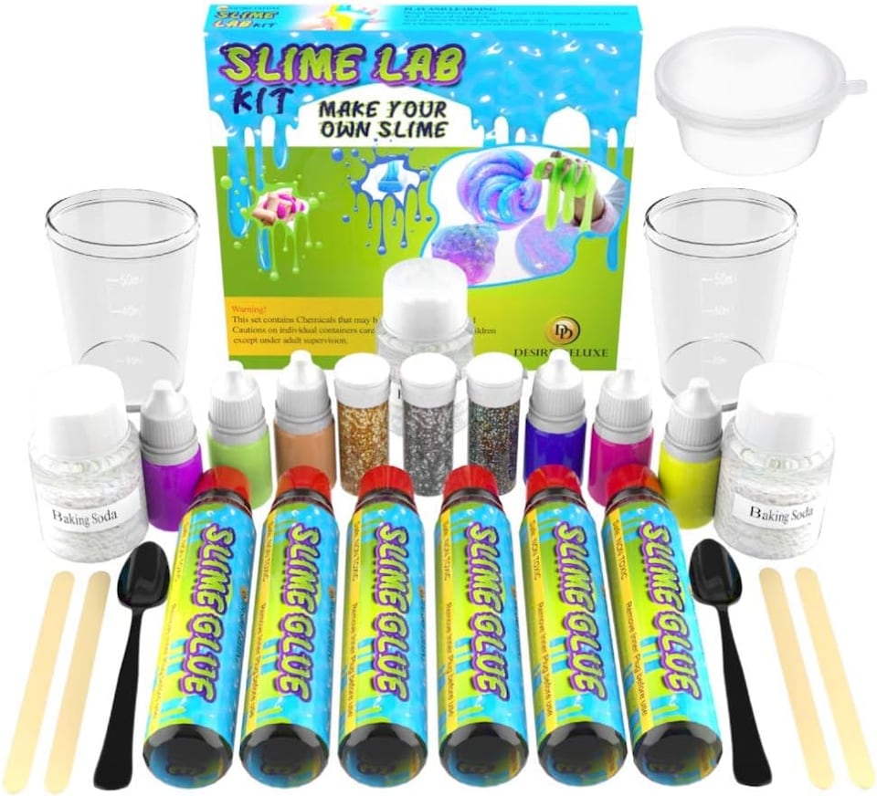 image 1 of Desire Deluxe Slime Making Kit DIY Factory Complete Games Set Toys Science for Kids Age 4 5 6 7 8 9 Year Old Slime Lab Activator Ingredient Educational Learning Activity Toy for Boys and Girls Present
