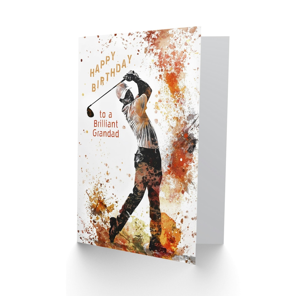 image 1 of Brilliant Grandad Golf Lover Tee Shot Driver Swing Golfing Birthday Card