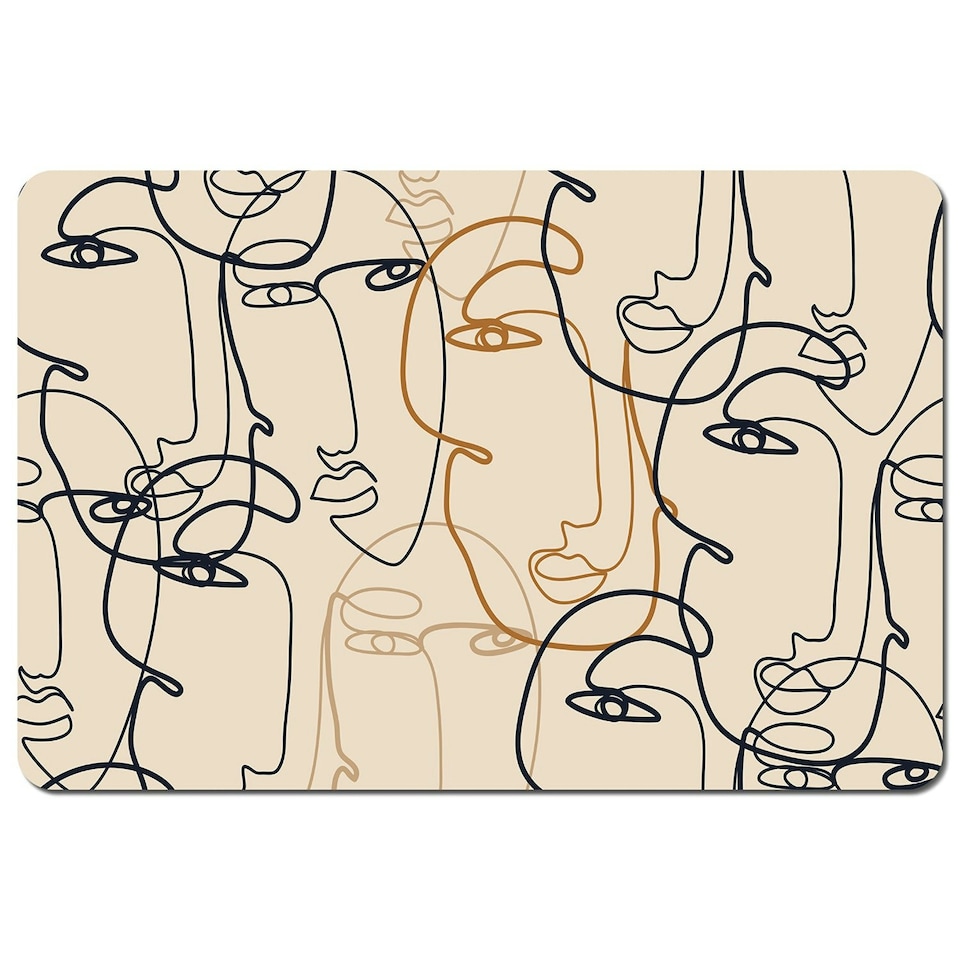 image 1 of Continuous line drawing of faces (Placemat)