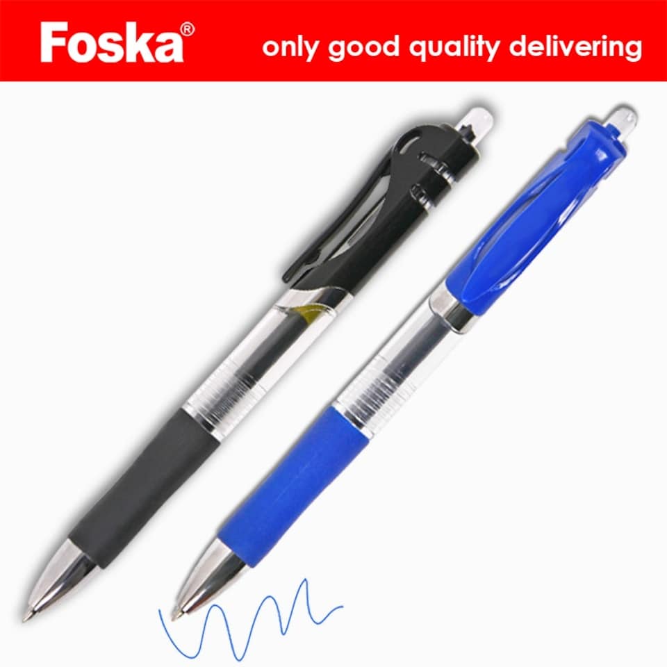 image 1 of Pack of 12 Red Soft Grip Retractable Ballpoint Gel Pens