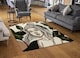 image 2 of Young Woman In Tropical Leaves Designer Rug | Multi