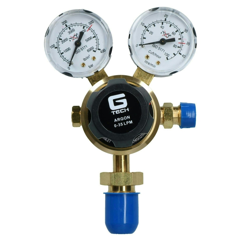image 1 of Argon Regulator Single Stage 2 Gauge Gas Bottle 300 Bar Welding Welder